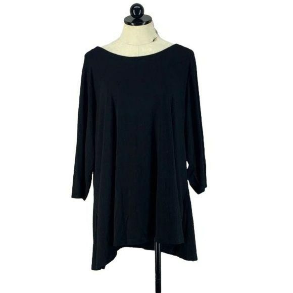 Jones New York Tops - Jones and‎ Co. Woman's Black Asymmetrical Tunic Top Blouse Business 2X